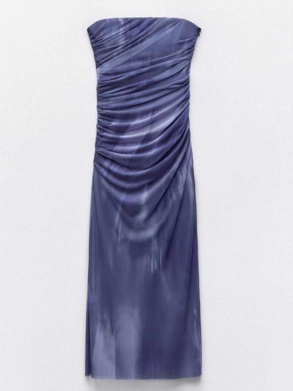 ZARA Strapless Tulle Blue Tie Dye Dress / S